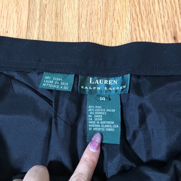 NWT Lauren Ralph Lauren Black Wool Pants 14 - Picture 5 of 11